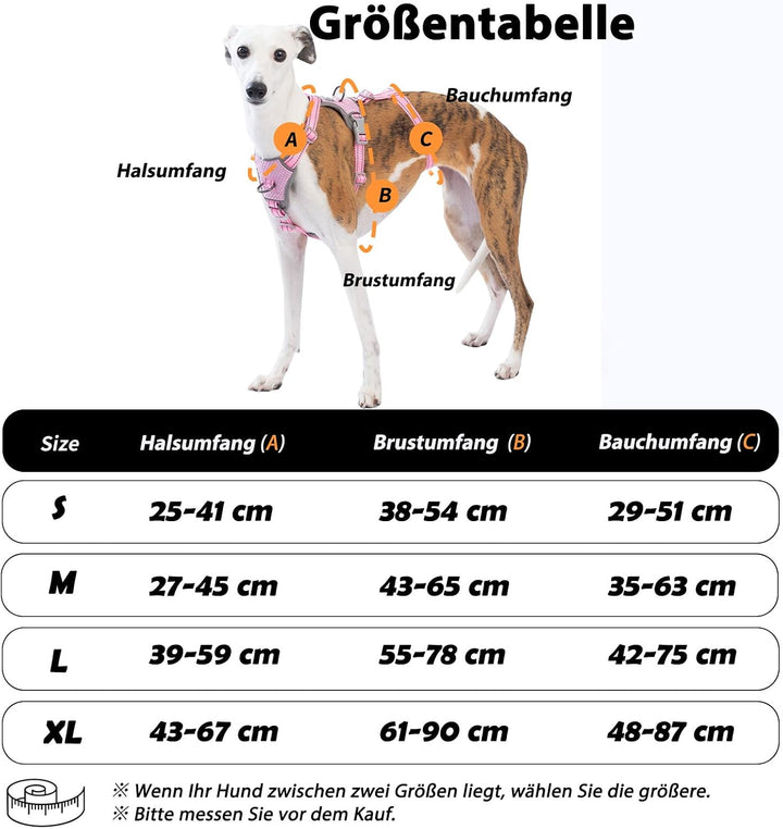 Huntboo Sicherheitsgeschirr Hund Ausbruchsicher, Panikgeschirr für Hunde, Anti Zug Hundegeschirr, Re