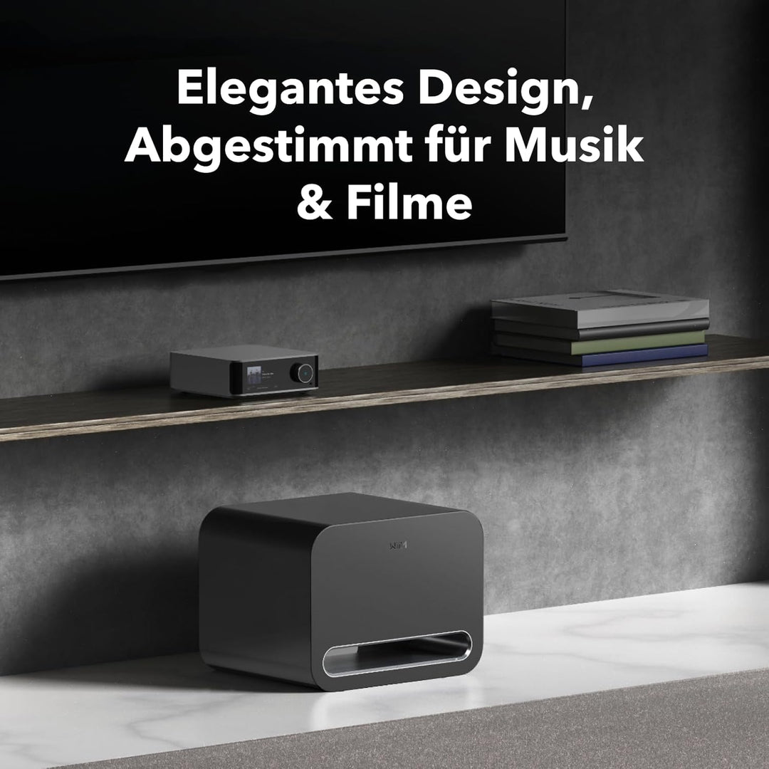 WiiM Sub Pro – 8" 250 W Kabelloser Smart Subwoofer | AI RoomFit™ Kalibrierung | Wi-Fi 6 & Bluetooth