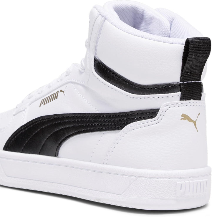 PUMA Unisex Kinder Caven 2.0 Mid Jr Sneaker, Puma White Puma Black Gold