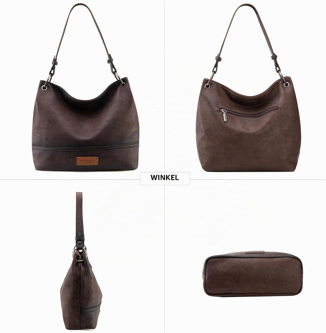 Wrangler Hobo-Taschen für Damen, veganes Leder, Griff oben, Schultertaschen und Handtaschen Mit Gurt