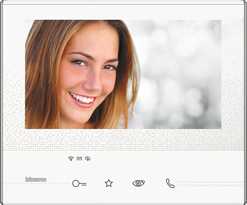 BTicino, CLASSE300 X13E Video-Innenstelle mit 7"-Touchscreen, 4 sensitiven Tasten, Smartphone-Anbind
