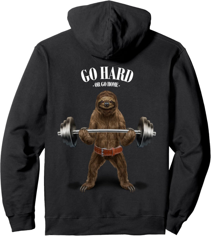 Riesenfaultier beim Heben von Gewichten im Fitnessstudio Pullover Hoodie