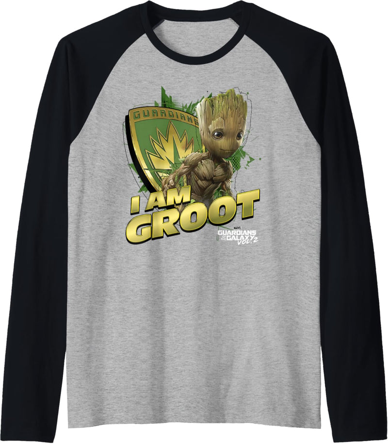 Marvel Guardians Vol.2 I AM GROOT Shield Splash Raglan