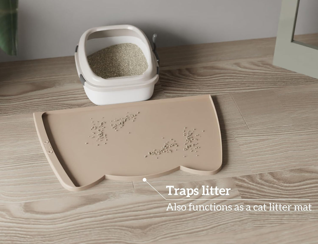 OHMO Napfunterlage für Hunde und Katze, 60x38cm Katzenklo Matte, Unterlage für Katzennapf, rutschfes