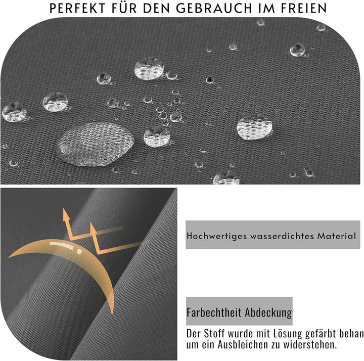 Stuhlkissen 50x50 2er Set für den Aussenbereich, wasserdichte Schaumstoff Sitzkissen Outdoor, Garten