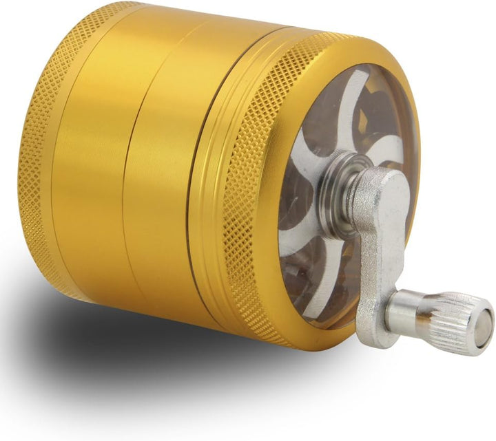 DCOU Handkurbel Premium Mühle unzerbrechlich CNC Aluminium Metall Mahler Schleifer 4 Teile Ø55mm Mat