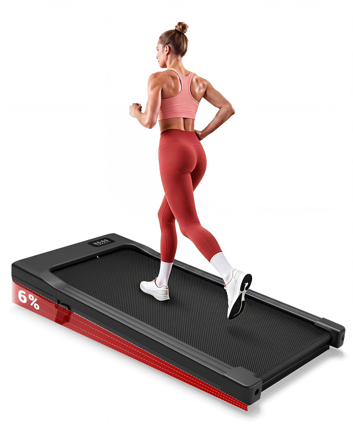 Superun Walking Pad mit Steigung 6%, Laufband für Zuhause mit App max 6km/h und 12km/h Version, Schr