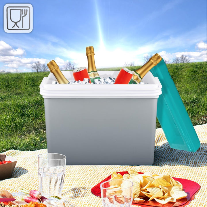 Kühlbox Isolierbox Kühltasche Camping Thermobox Isoliertasche Grau Kühlbox 35L, Kühlbox 35L