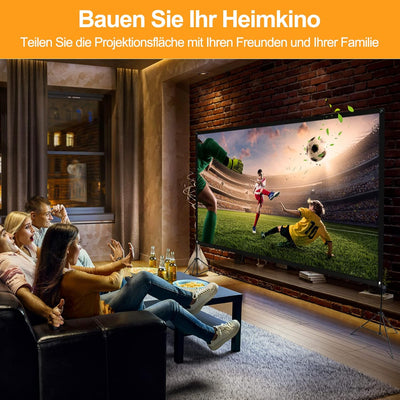 VISULAPEX 100" Leinwand Beamer HD 4K Stativleinwand, 160 Grad Betrachtungswinkel Beamer Leinwand mit