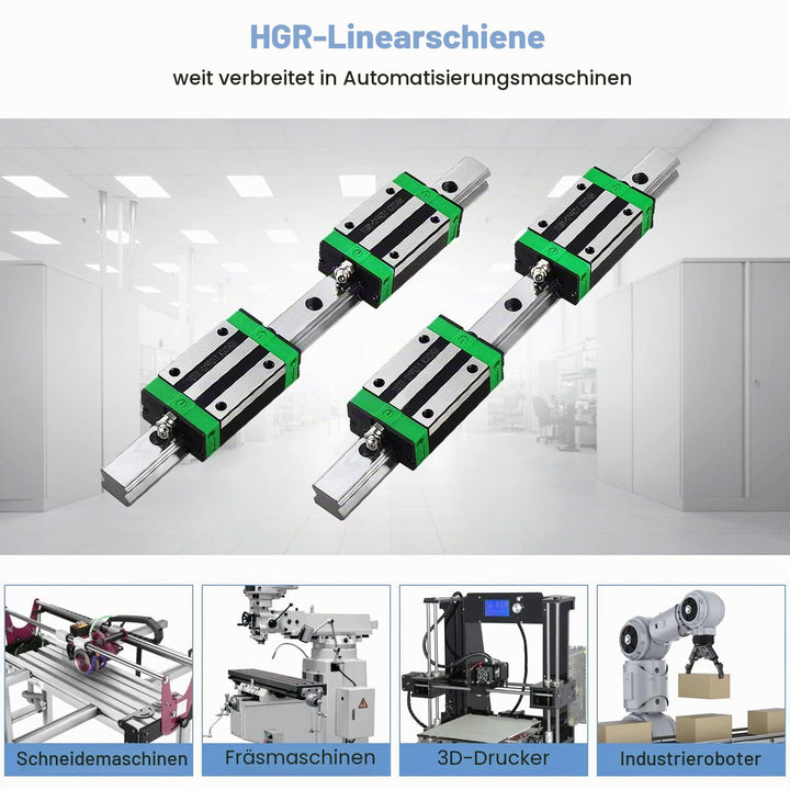 CNCMANS HGR15 Linearführung Linearschiene 2Stück HGR15 1000mm Führungsschiene mit 4Stück Hohe Präzis