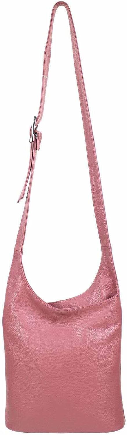 ITALYSHOP24-COM OBC Made in Italy DAMEN LEDER TASCHE Umhängetasche Bodybag Crossbody Schultertasche