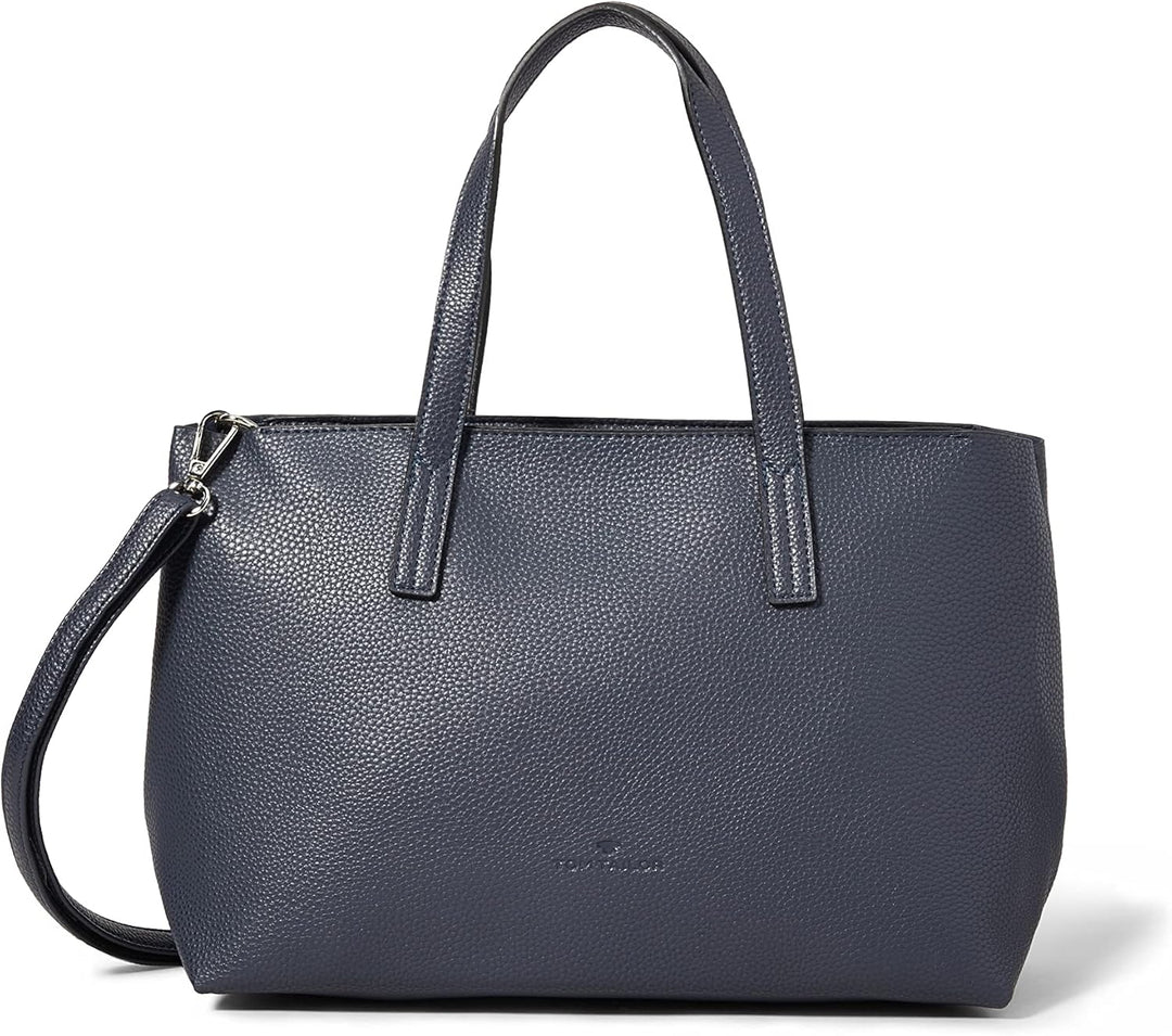 TOM TAILOR bags Marla Damen Shopper Umhängetasche Reissverschluss 34 x 12 x 21 Dark Blue, 34 x 12 x