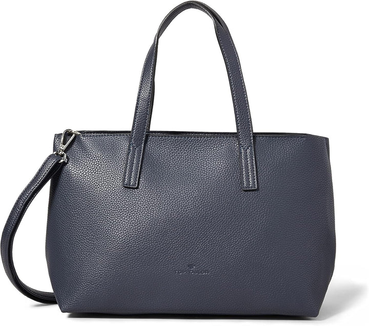 TOM TAILOR bags Marla Damen Shopper Umhängetasche Reissverschluss 34 x 12 x 21 Dark Blue, 34 x 12 x