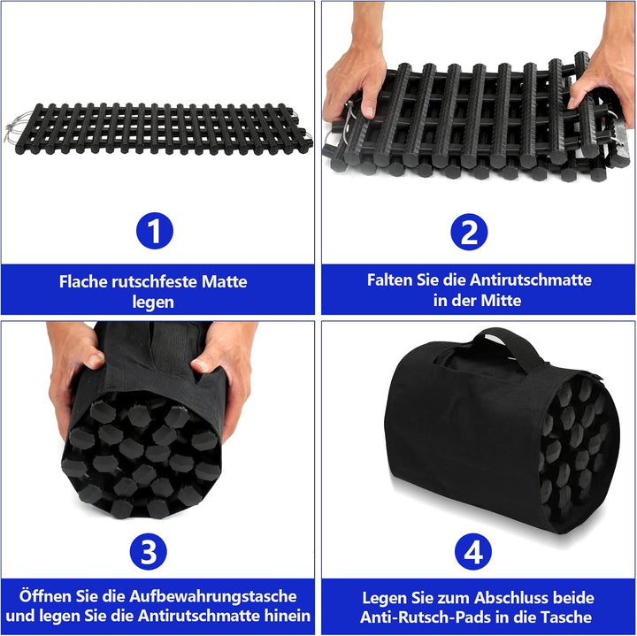 Ikodm 100 x 21 cm Auto Anfahrhilfe, 2er-Set Traktionshilfe, Schwerlast Gummi Anfahrtshilfe Set, Trak