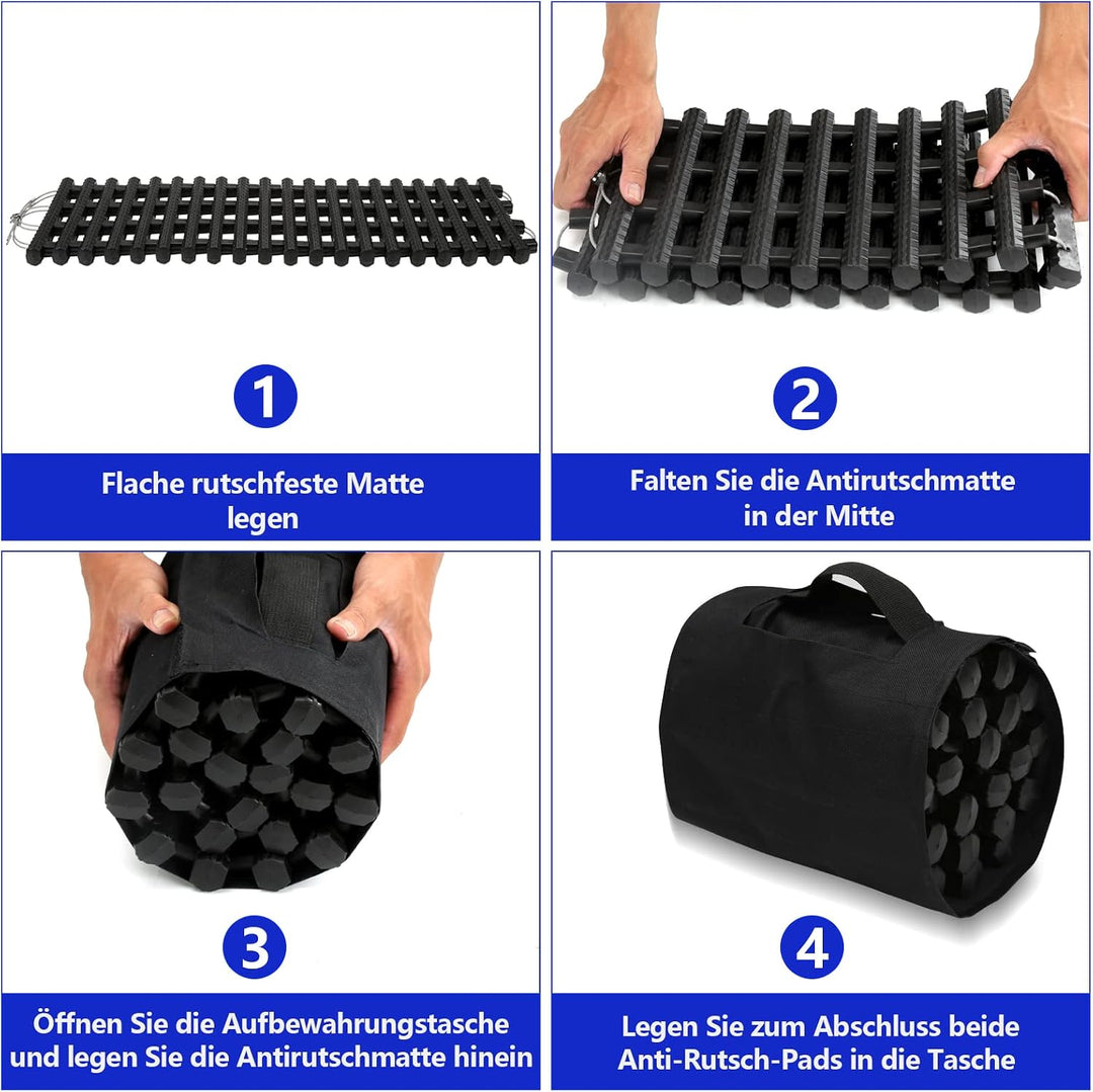 Ikodm 100 x 21 cm Auto Anfahrhilfe, 2er-Set Traktionshilfe, Schwerlast Gummi Anfahrtshilfe Set, Trak