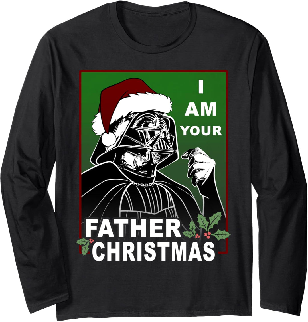 Star Wars Darth Vader Father Christmas Holiday Portrait Langarmshirt