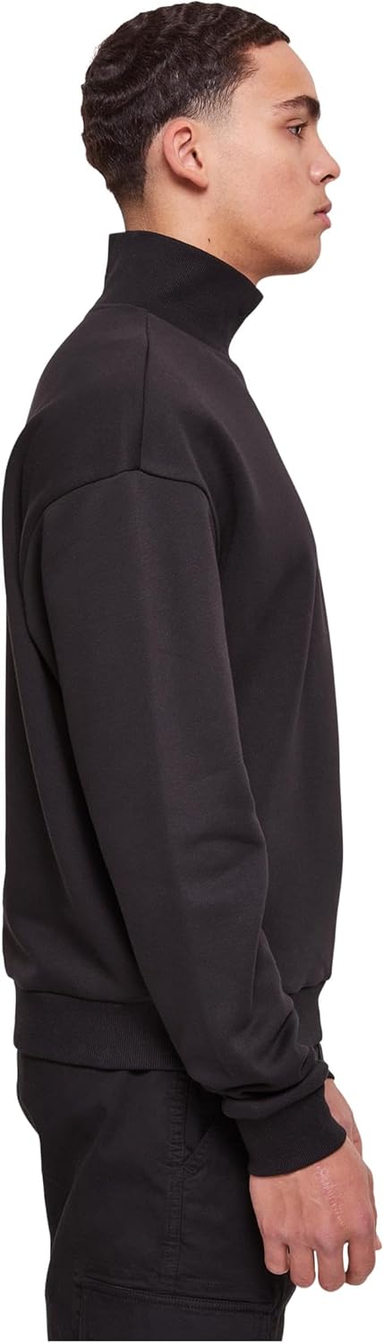 Urban Classics Herren High Rib Neck Crew Sweatshirt S Schwarz, S Schwarz