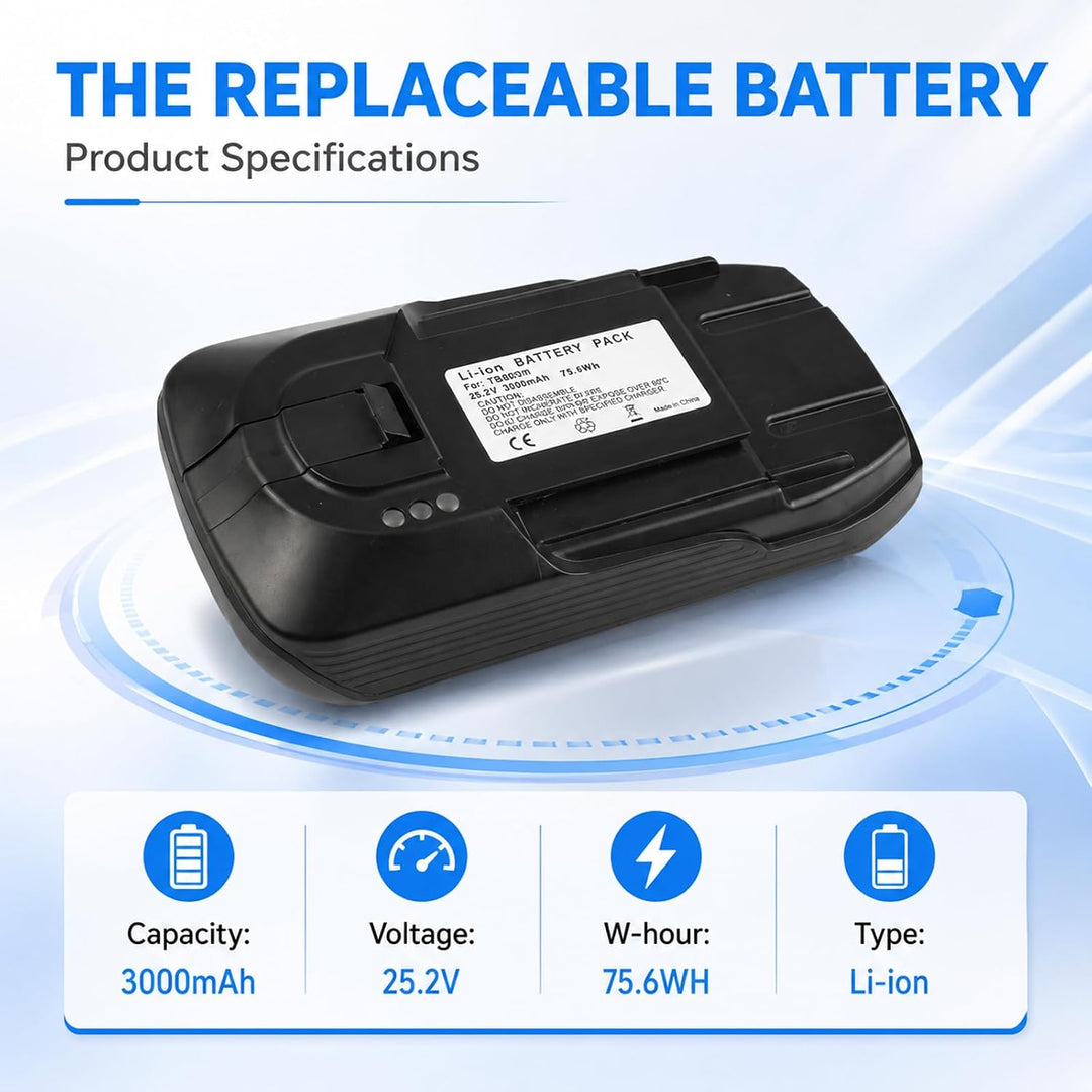 Rowenta X-Force 11.60 Lithium-Ionen-Akku, für RH98 TY98 EO98 75.6Wh 25.2V | 3000mAh kompatibel mit R