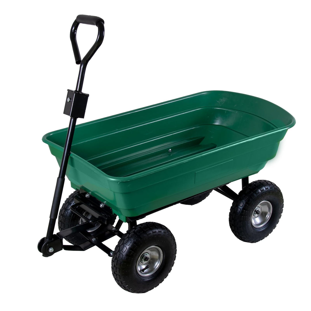 Gartenwagen mit Kippfunktion 75 Liter Kunststoffwanne Handwagen Kippwagen belastbar bis 300 kg Lenka