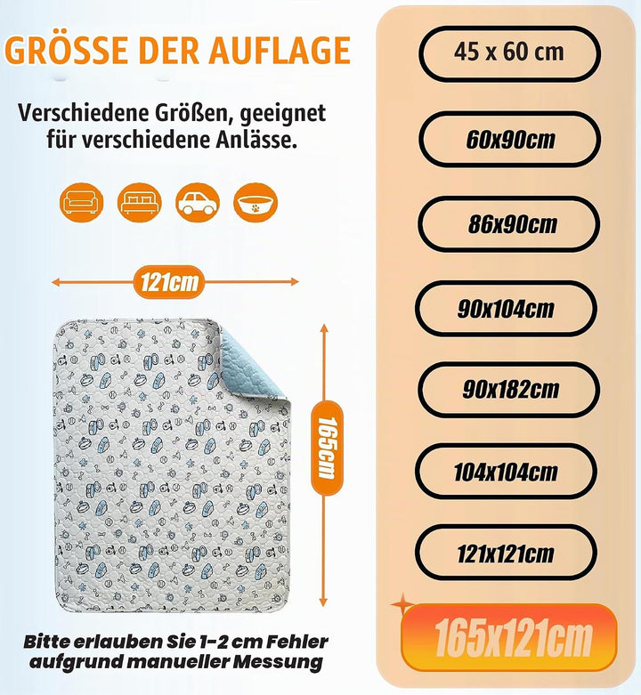 Waschbar Haustier-Urinunterlage, 2 Stück Wiederverwendbare Welpenunterlagen Matte für Hunde, Schnell