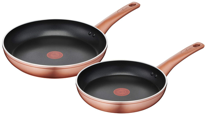Lagostina Ramata Pfannen-Set, Kupfer-Effekt aussen, Aluminium-Antihaftbeschichtung 24/28 cm 24 - 28