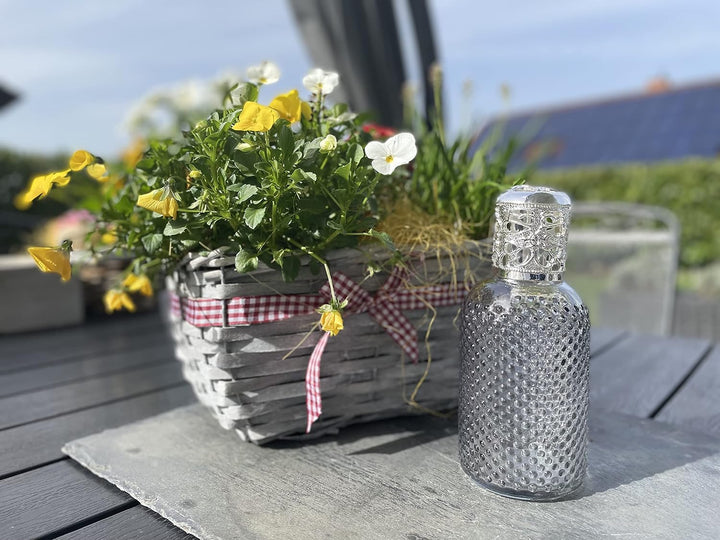 KAZIS® I Katalytische Lampe I Duftlampe I Glas I XXL I 400 ml Inhalt I grau gepunktet