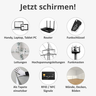 AntiSpyShop Abschirmgewebe | Handy Strahlung, Router, Funk, Strahlenschutz, leitfähig | CW1 (1 x 2 m