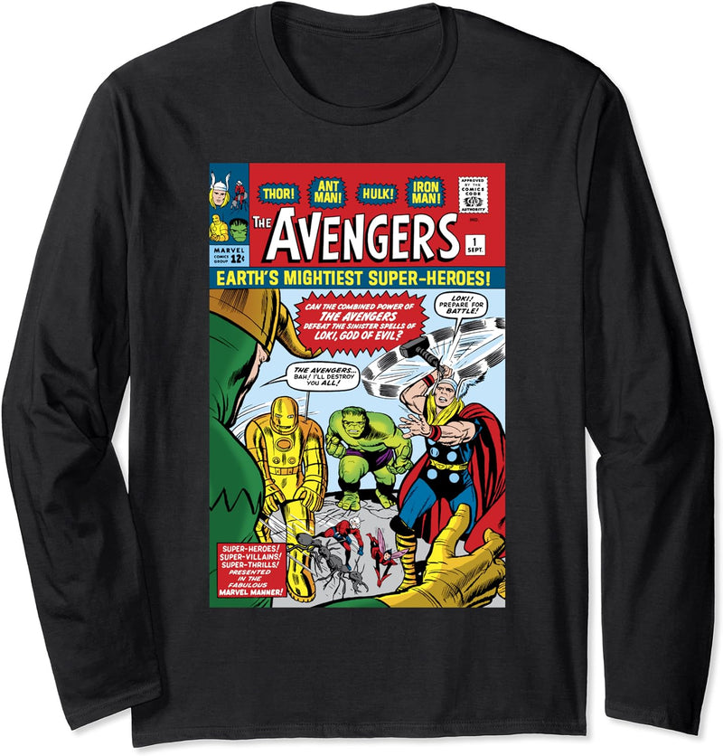Marvel Avengers First Issue Comic Cover Langarmshirt