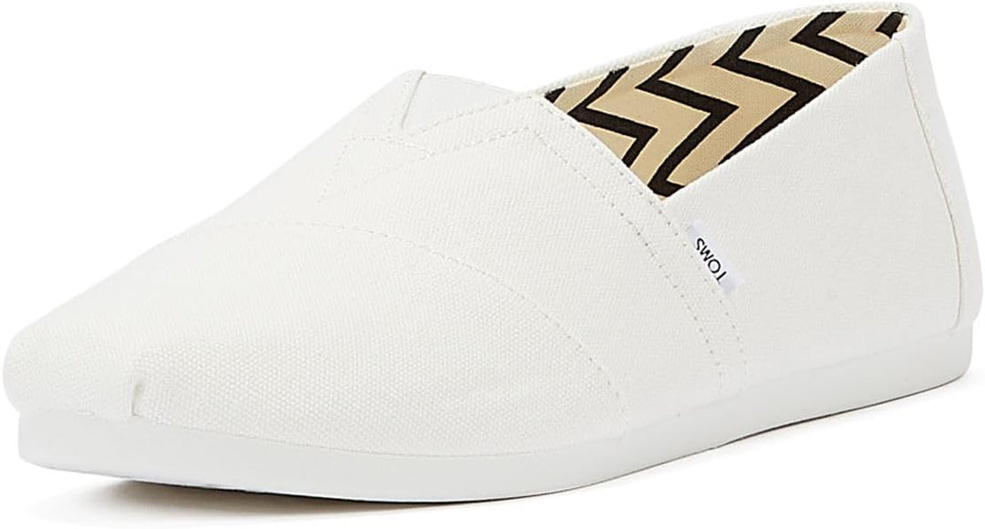 TOMS Herren Alpargata aus Recycelter Baumwolle Flache Slipper 40.5 EU Weiss, 40.5 EU Weiß