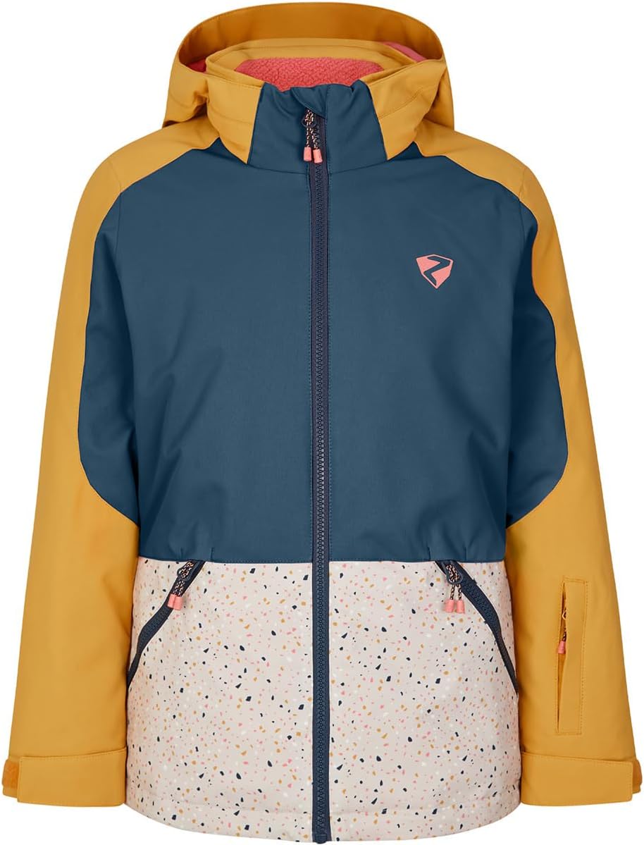 Ziener Mädchen Amely Ski-Jacke, Winter-Jacke | wasserdicht, winddicht, warm (1er Pack) 176 golden mi