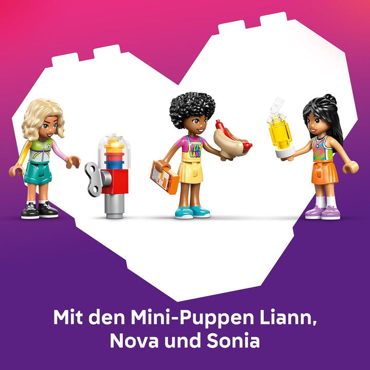 LEGO Friends Cooler Indoor-Spielplatz - Spielzeug mit Rutsche, Bällebad, Karussell, Snackbar, 3 Mini