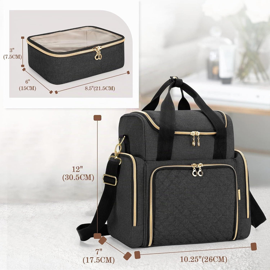 Luxja Kulturtasche Damen, Make Up Organizer Tasche, Kosmetikkofffer für Make up, Kosmetiktasche zum