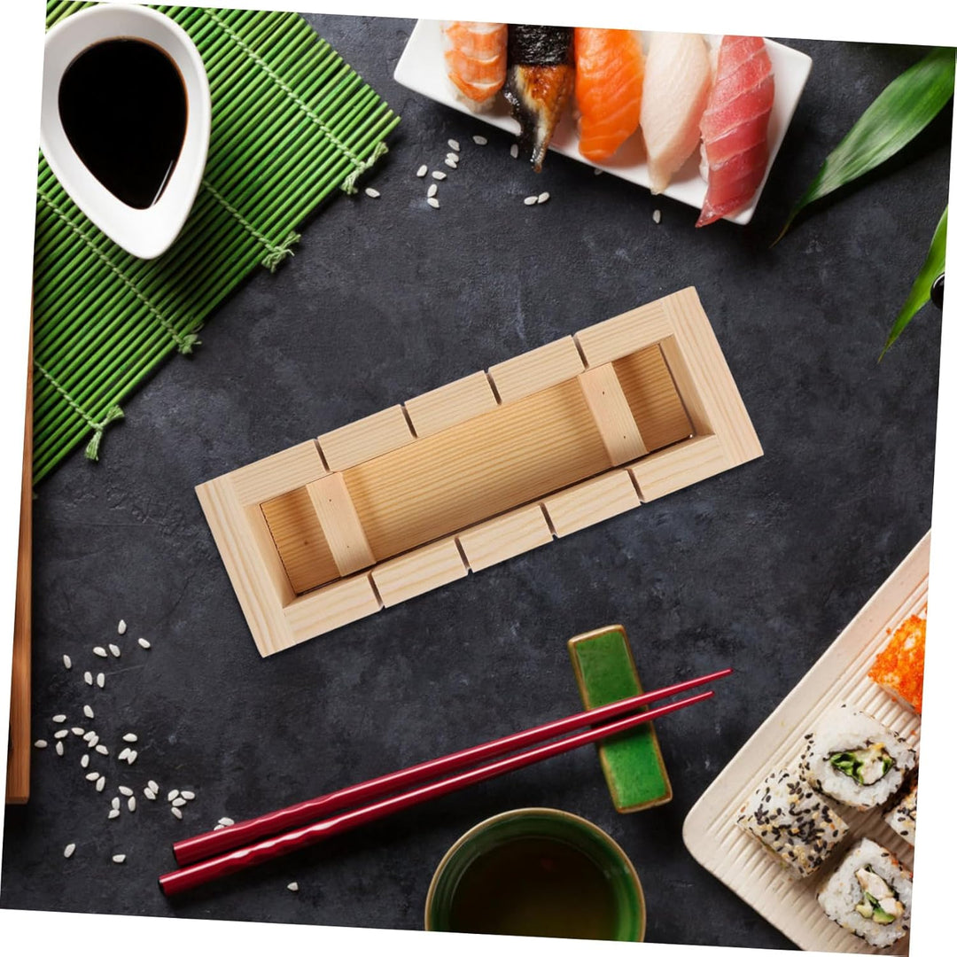 Garneck Rechteckige Sushi-pressform Aus Holz Sushi-herstellungsset -reisrollenformen Werkzeuge
