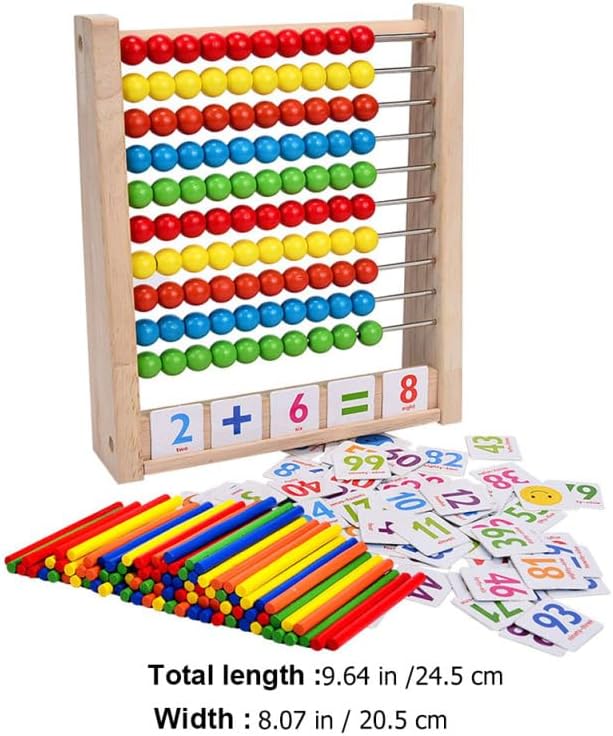 UPKOCH Abakus Für Kinder Montessori Mathe Lernspielzeug Holz Abacus Mit Bunten Perlen Zählrahmen Zur