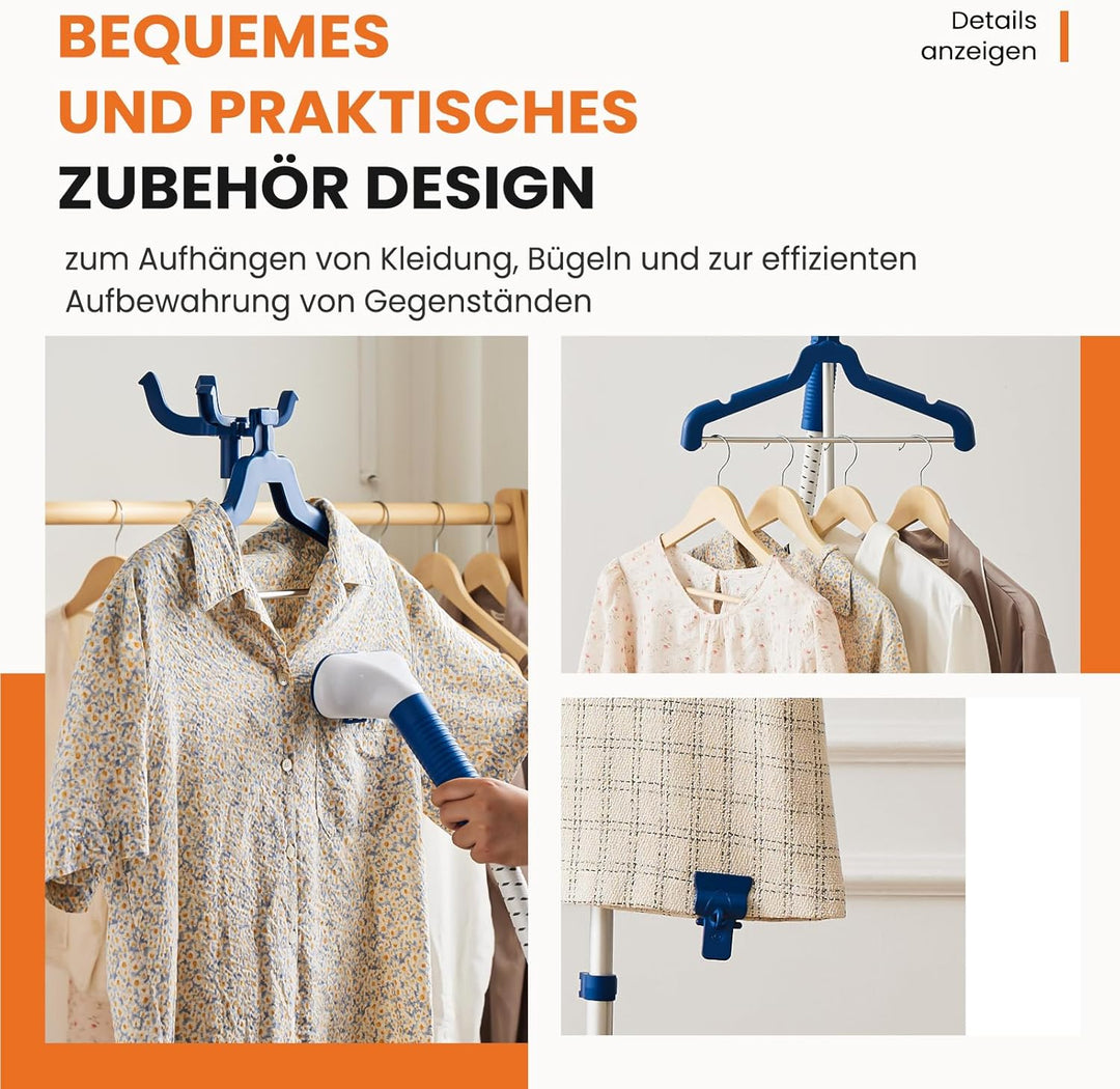 Sweetcrispy Kleiderdampfer 1500 W, leistungsstarker Steamer, vertikaler Dampfbügler mit Rollen, 1,7