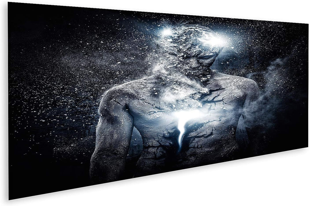 islandburner Bild auf Leinwand Mann Mit Konzeptioneller Spiritueller Körperkunst Bilder Wandbilder P