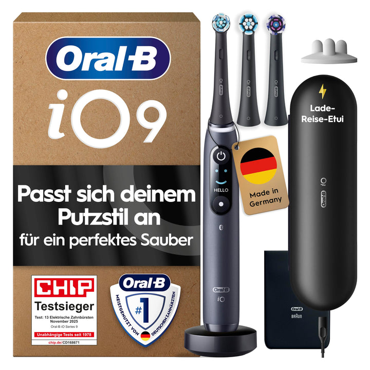 Oral-B iO Series 9 Plus Edition Elektrische Zahnbürste/Electric Toothbrush, PLUS 3 Aufsteckbürsten,