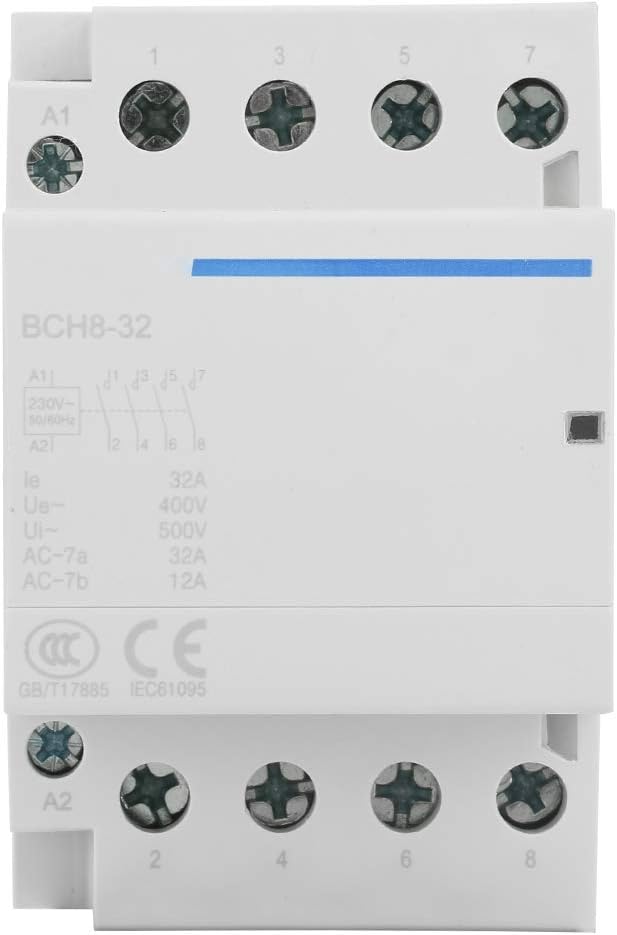 Haushalts-Wechselstromschütz, modulares 32A/12A-Schütz (2S + 2Ö) für Haushaltsgeräte, 35-mm-DIN-Schi