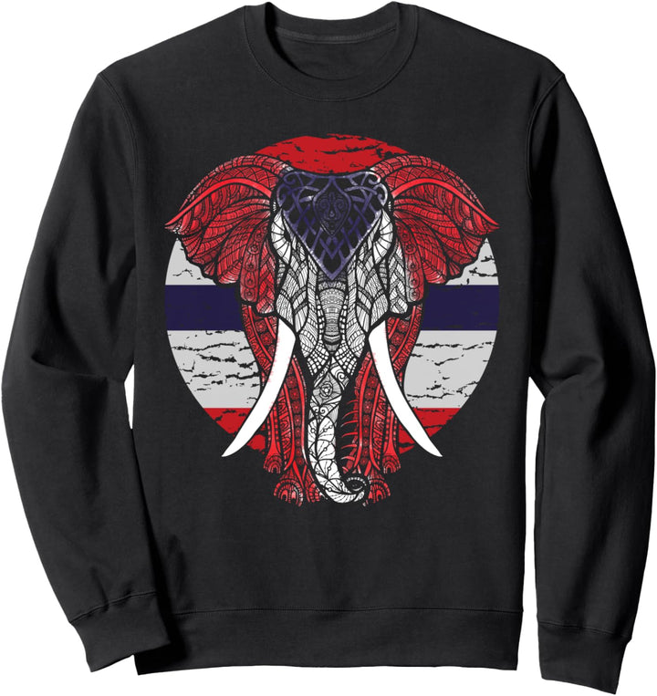 Thailand Flagge Asiatisches Zoo Tier Asien Elefant Sweatshirt