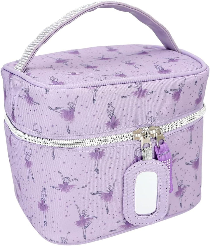 Depesche 12239 TOPModel Ballet-Kosmetiktasche in Lila mit Glitzersteinen, Beauty Case mit Innentasch