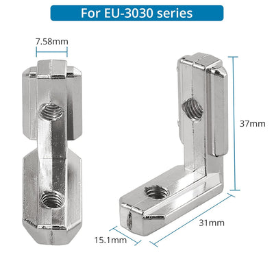 AUTOUTLET 20x T Slot T-Nut Innenwinkel, Aluminium Profil 3030 Nut 8 M6 Aussenwinkel Zinklegierung Kl