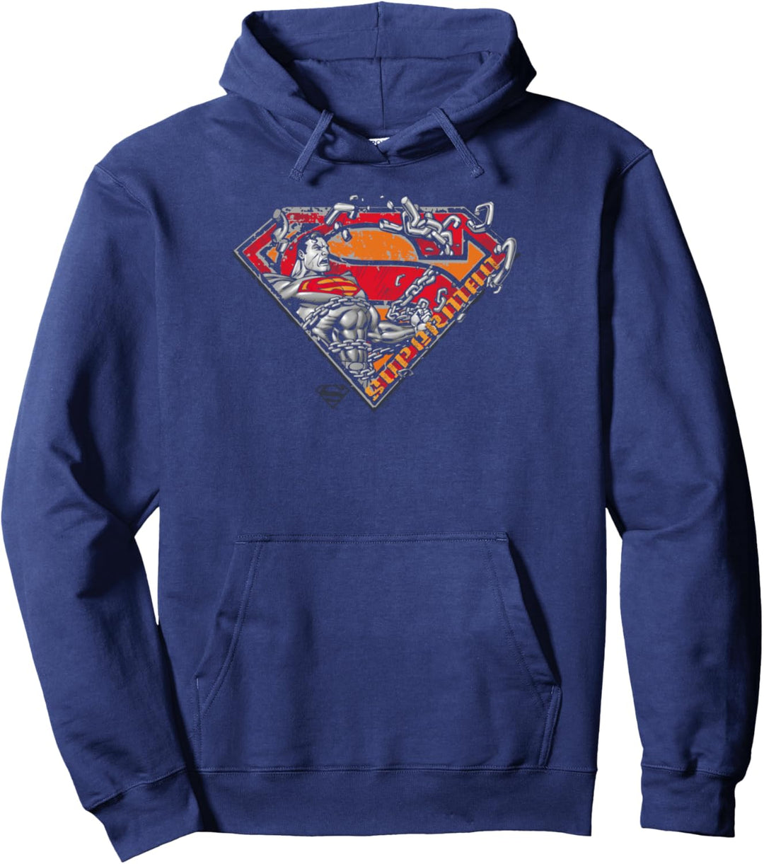 Superman Breaking Chain Logo Pullover Hoodie
