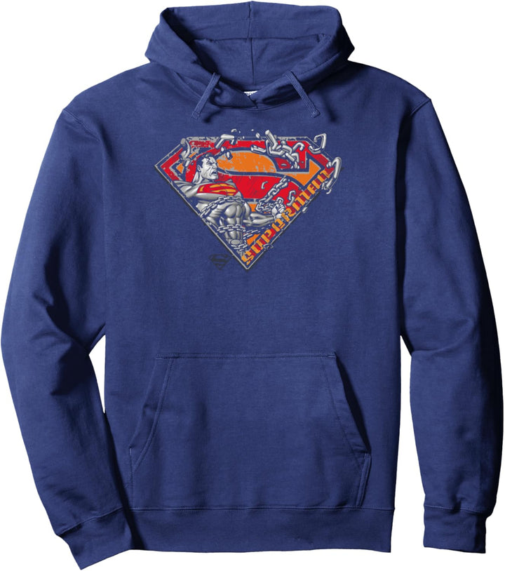 Superman Breaking Chain Logo Pullover Hoodie