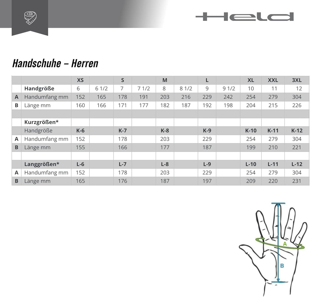 Held Score 4.0 wasserdichte Motorrad Handschuhe, schwarz, K-7 K7, K7