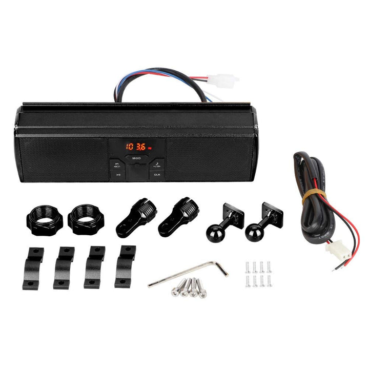 Qiilu Motorcycle Modification Lenker Audiosystem, USB Wiedergabe Anti Side Water Proof Sound System