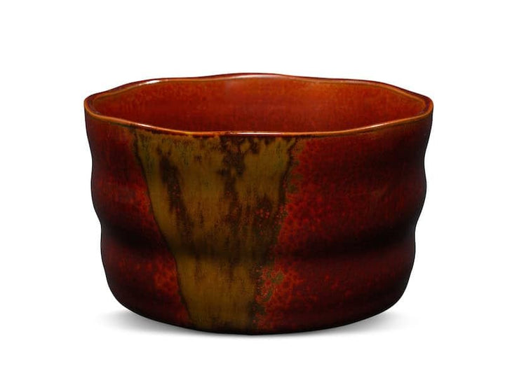 MAOCI - Matcha Tee-Schale Chawan aus Porzellan 350ml Vulkan rot handgefertigt