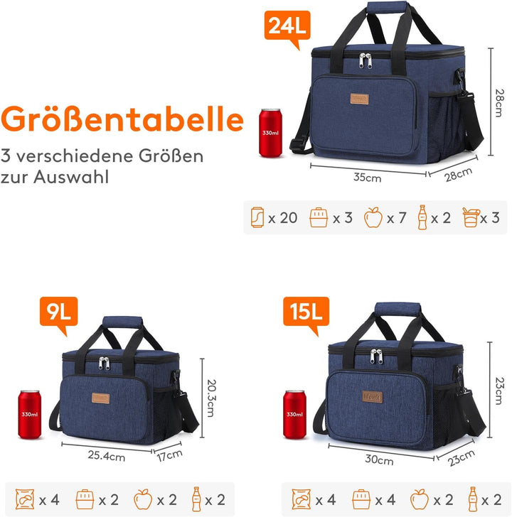 Lifewit Kühltasche 15L, Lunch Tasche Faltbar, Lunch Bag für Herren und Damen, Isolierte Tasche mit R