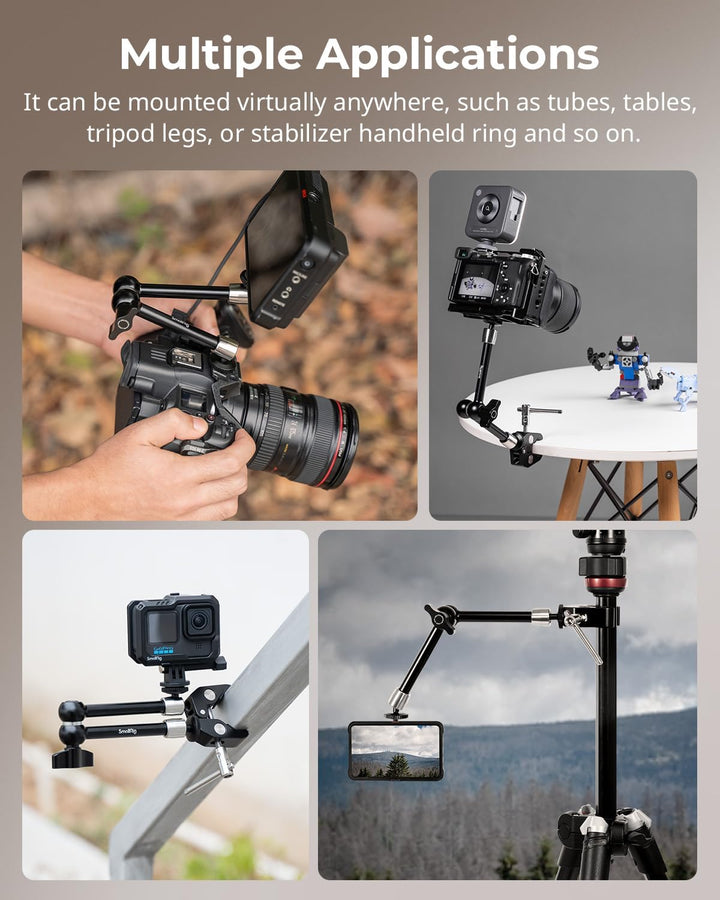 SmallRig Klemme mit 0,64 cm und 0,95 cm Gewinde und 24,8 cm verstellbarer Reibungsarm; Magischer Arm