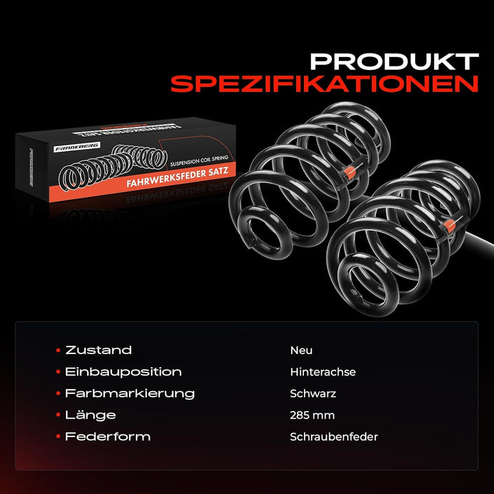 Frankberg 2x Federn Fahrwerksfeder Hinterachse Kompatibel mit Exeo ST 3R5 1.8L Kombi 2009-2013 Repla