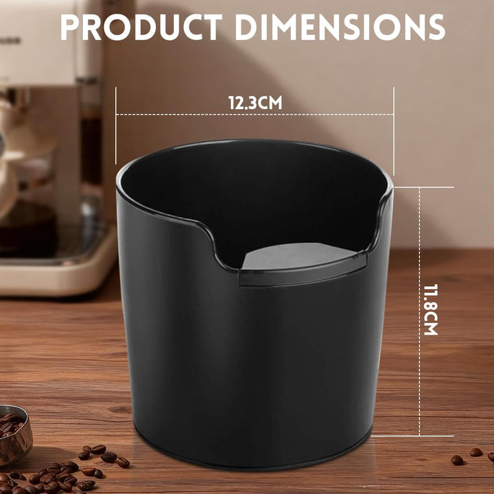 Abklopfbehälter für Siebträger, Espresso Knock Box, Kaffeesatzbehälter, Tresterbehälter, Kaffeepads